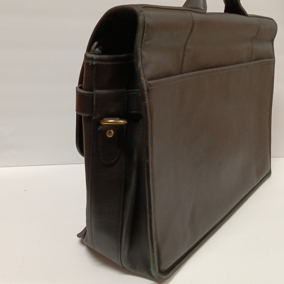 Coach Men's Smooth Black Genuine Leather Briefcase - Picture 4 of 16